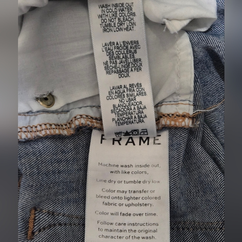 FRAME Denim Le Skinny de Jeanne Jeans Dark Wash Stretch Mid-Rise Skinny Size 28 - Picture 12 of 12
